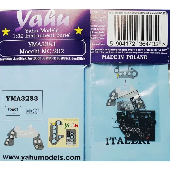 Yahu YMA3283 1/32 Macchi MC.202 Instrument Panel for Italeri kits - Model Planes