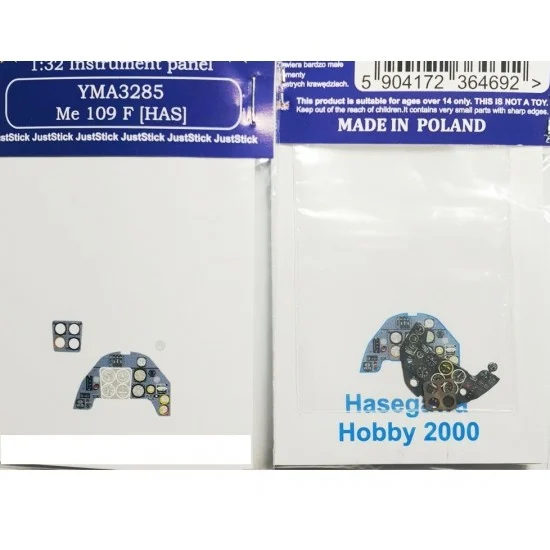 Yahu YMA3285 1/32 Me 109 F Instrument Panel for HOBBY 2000 / Hasegawa kits - Model Planes