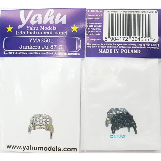 Yahu YMA3501 1/35 Junkers Ju-87 G Instrument Panel for Border Models