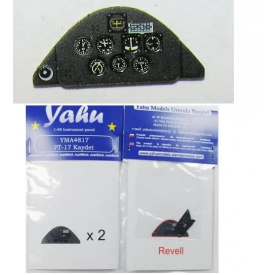 Yahu YMA4817 1/48 Stearman PT-17 Kaydet Instrument Panel for Revell kit
