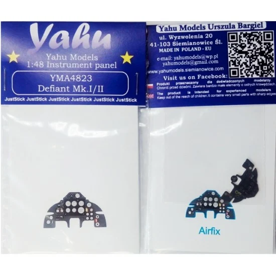 Yahu YMA4823 1/48 Boulton-Paul Defiant Mk.I / Mk.II Instrument Panel for Airfix kit