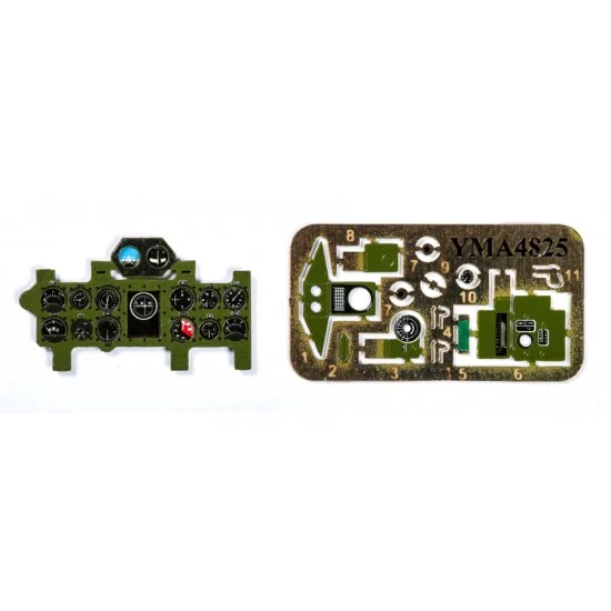 Yahu YMA4825 1/48 Mitsubishi A6M2 Zero (Mitsubishi Green) Instrument Panel for Tamiya kit - Model Planes