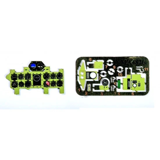 Yahu YMA4826 1/48 Mitsubishi A6M2 Zero (Nakajima Green) Instrument Panel for Tamiya kit - Model Planes