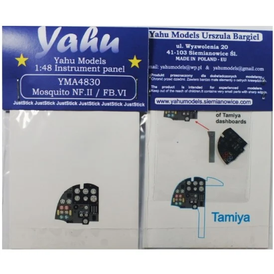 Yahu YMA4830 1/48 de Havilland Mosquito NF Mk.II / FB Mk.VI Instrument Panel for Tamiya - Model Planes