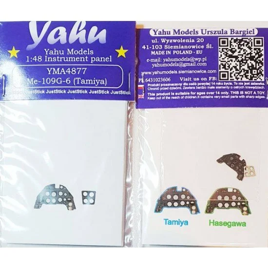 Yahu YMA4877 1/48 Messerschmitt Bf 109G-6 Instrument Panel for Tamiya/Hasegawa kits