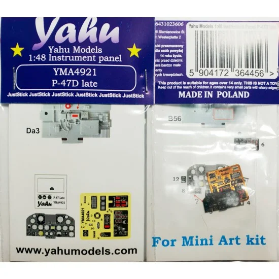 Yahu YMA4921 1/48 Republic P-47D Thunderbolt Late Instrument Panel for MiniArt kits