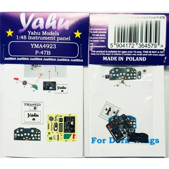 Yahu YMA4923 1/48 P-47B Thunderbolt Instrument Panel for Dora Wings kits