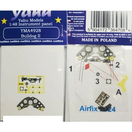 Yahu YMA4928 1/48 Bristol Bulldog II Instrument Panel for Airfix kits - Model Planes