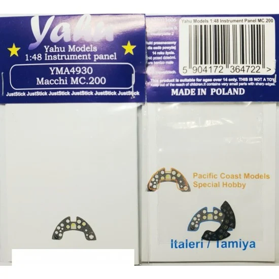 Yahu YMA4930 1/48 Macchi MC.200 Instrument Panel for Italeri/Tamiya kits - Model Planes