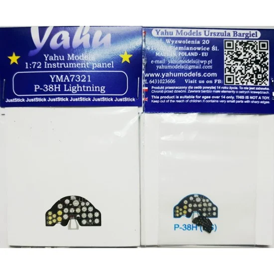 Yahu YMA7321 1/72 Lockheed P-38H Instrument Panel for RS Model kits