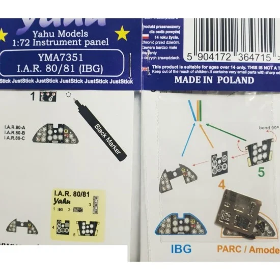 Yahu YMA7351 1/72 I.A.R. 80/81 Instrument Panel for IBG kits - Model Planes