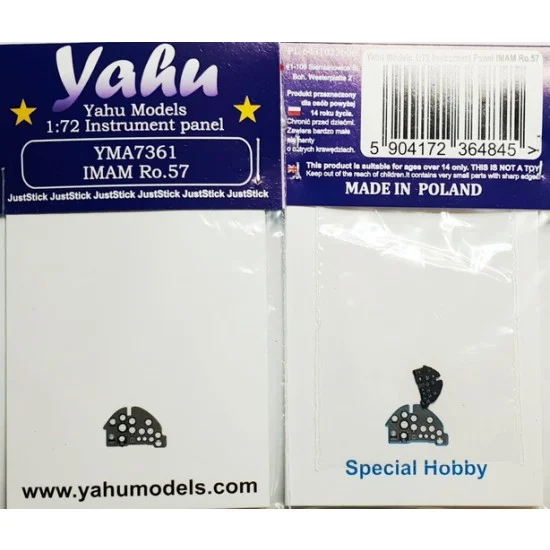 Yahu 7361 1/72 IMAM Ro.57 Instrument Panel for Special Hobby kit - Model Planes