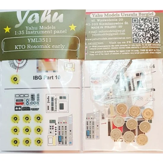 Yahu YML3511 1/35 KTO Rosomak Early Instrument Panel for IBG kits - Military Vehicles & Tanks