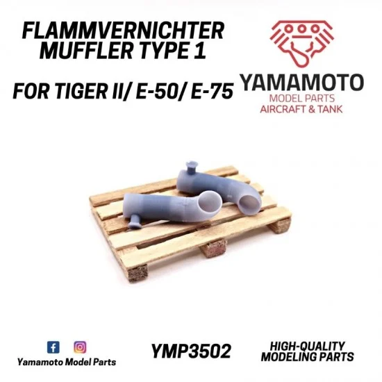 Yamamoto YMP3502 1/35 Flammvernichter Muffler Type1 - Military Vehicles & Tanks