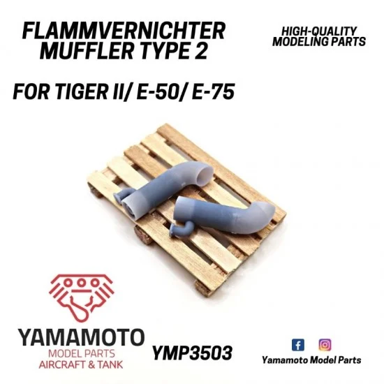 Yamamoto YMP3503 1/35 Flammvernichter Muffler Type 2 - Military Vehicles & Tanks