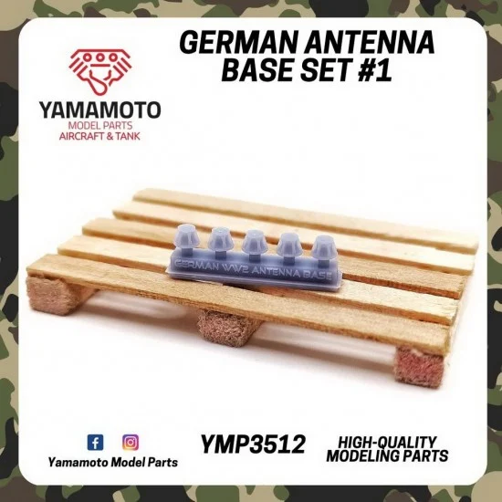 Yamamoto YMP3512 1/35 German Antenna Base Set 1 - Military Vehicles & Tanks