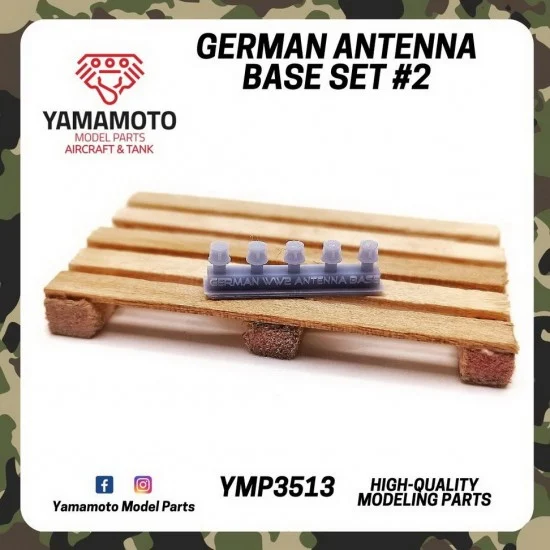 Yamamoto YMP3513 1/35 German Antenna Base Set 2 - Military Vehicles & Tanks