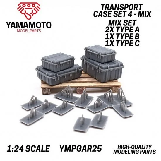 Yamamoto YMPGAR25 1/24 Transport Case Set 4 - Mix Set (4pcs)
