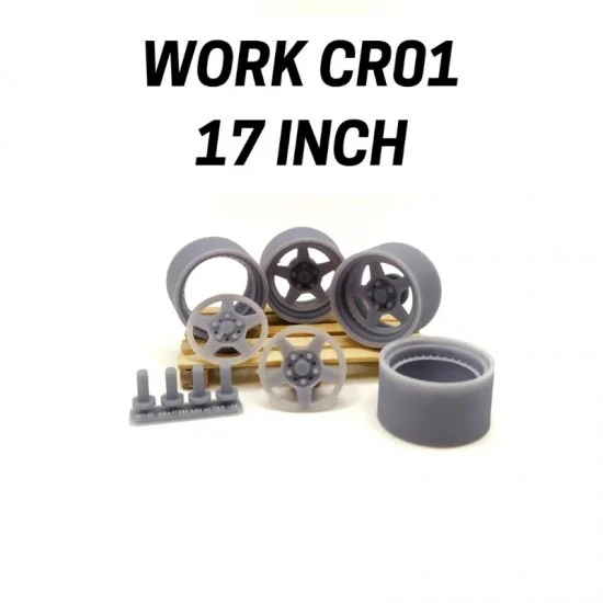 Yamamoto YMPRIM1 1/24 Work Meister CR01 17' and Adapters - Model Cars