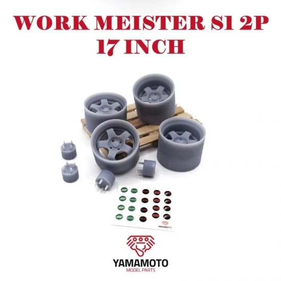 Yamamoto YMPRIM5 1/24 Work Meister S1 2P 17' 4 Nuts. Adapters and Decals - Model Cars