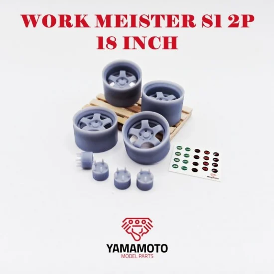 Yamamoto YMPRIM6 1/24 Work Meister S1 2P 18' 5 Nuts. Adapters and Decals - Model Cars