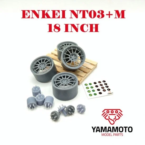 Yamamoto YMPRIM10 1/24 Enkei NT03+M 18', Adapters and Decals - Model Cars