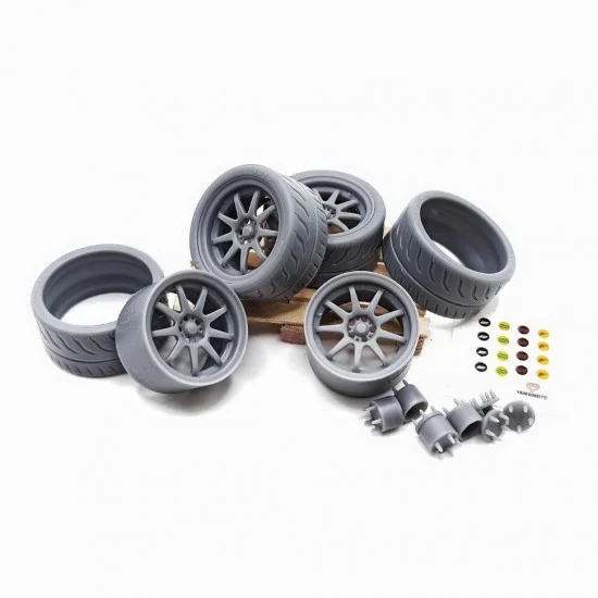 Yamamoto YMPRIM17 1/24 Work XD9 18' V2 Prokit + Tyres - Model Cars