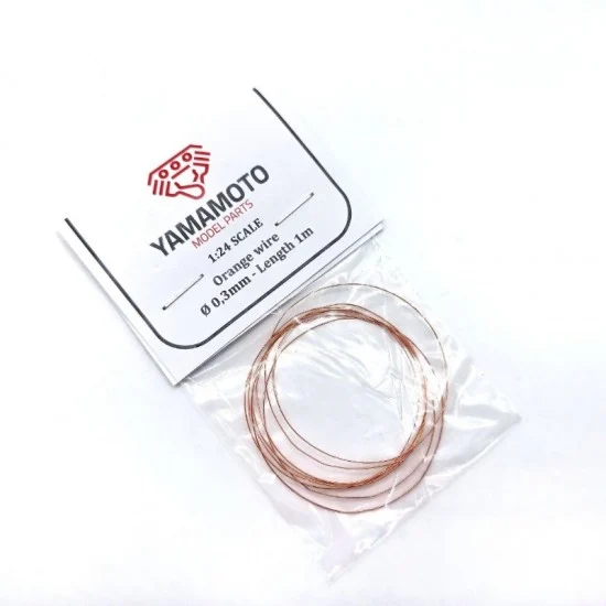 Yamamoto YMPTUN85 1/24 Orange Wire 0.3mm 1m - Model Cars