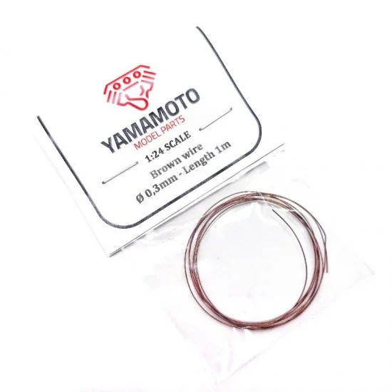 Yamamoto YMPTUN91 1/24 Brown Wire 0.3mm 1m - Model Cars