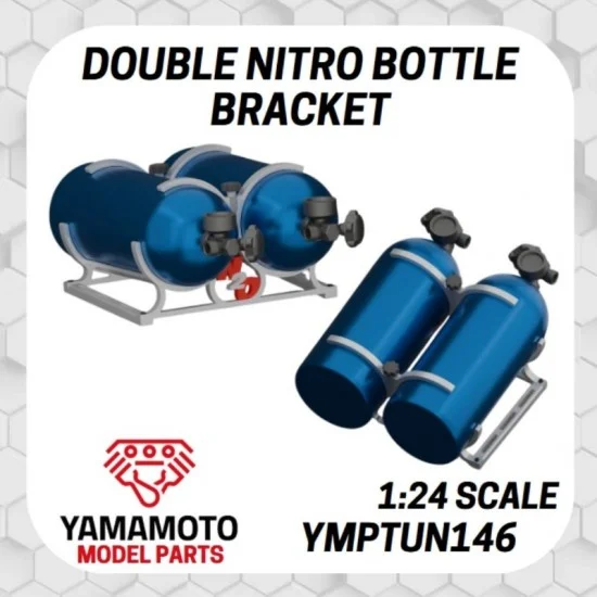 Yamamoto YMPTUN146 1/24 Double Nitro Bottle Bracket - Model Cars