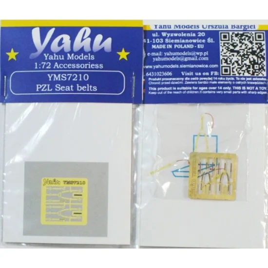 Yahu YMS7210 1/72 PZL Seat Belts - Model Planes