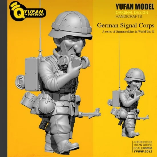 YUFAN Model 2012 60mm Scale WWII German Signal Corps Soldier V1 (Q Figure) - Model Figures