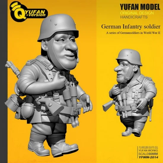 YUFAN Model 2014 60mm Scale WWII German Signal Corps Infantry Soldier (Q Figure) - Model Figures
