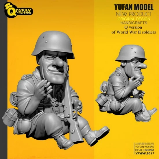 YUFAN Model 2017 60mm Scale WWII German Signal Corps Soldier V2 (Q Figure) - Model Figures