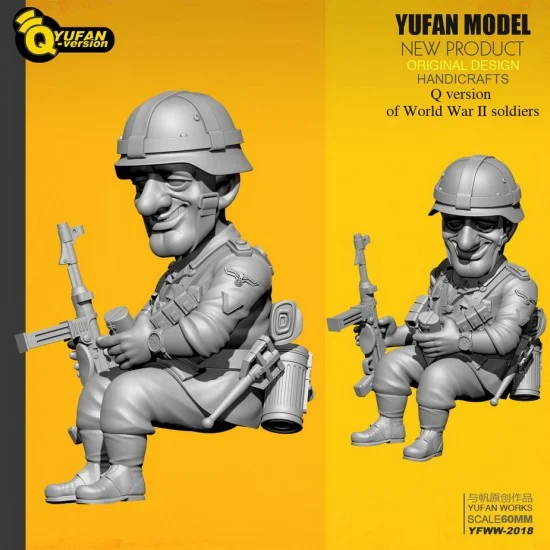 YUFAN Model 2018 60mm Scale WWII German Signal Corps Soldier V3 (Q Figure) - Model Figures
