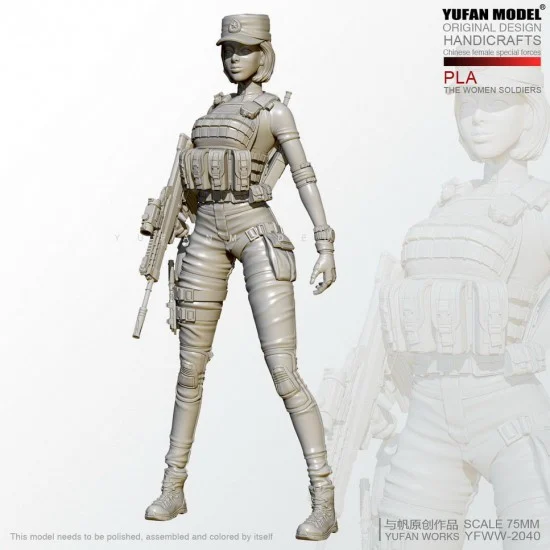 YUFAN Model 2040 1/24 Chinese Special Forces Girl - Model Figures