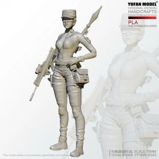 YUFAN Model 2043 1/24 Chinese PLA Special Forces Girl w/Anti-tank RPG