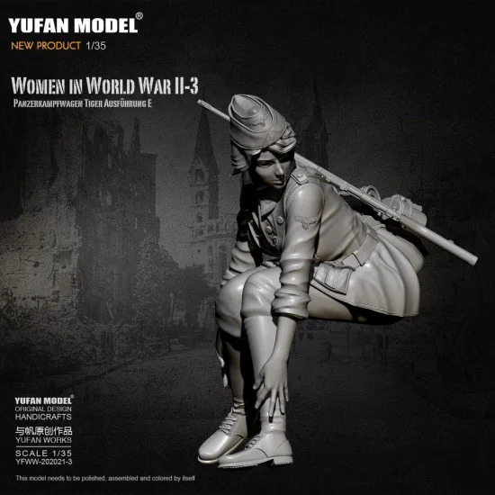 YUFAN Model 2065-3 1/35 WWII Female Tank Crew for Panzerkampfwagen Tiger Ausfuhrung E Vol.3
