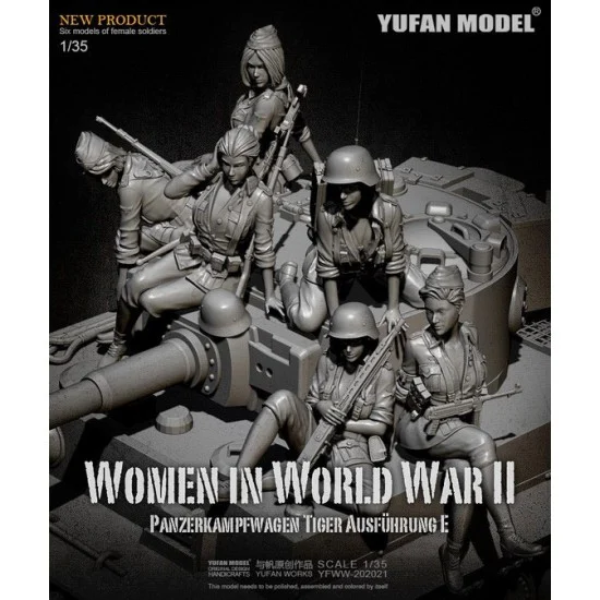 YUFAN Model 2065 1/35 Women in World War II for Panzerkampfwagen Tiger Ausfuhrung E (6 figures) - Model Figures
