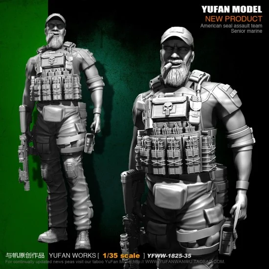 YUFAN Model 35-1825 1/35 US SEAL Assault Team Senior Marine - "The Punisher"