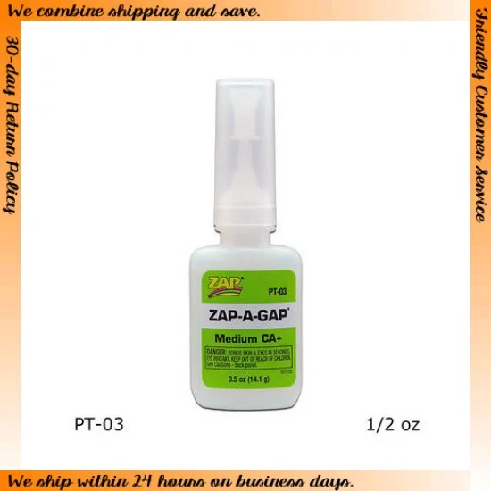 ZAP PT03 ZAP-A-GAP CA+ Super Glue Medium Viscosity (0.5oz / 14.1g)