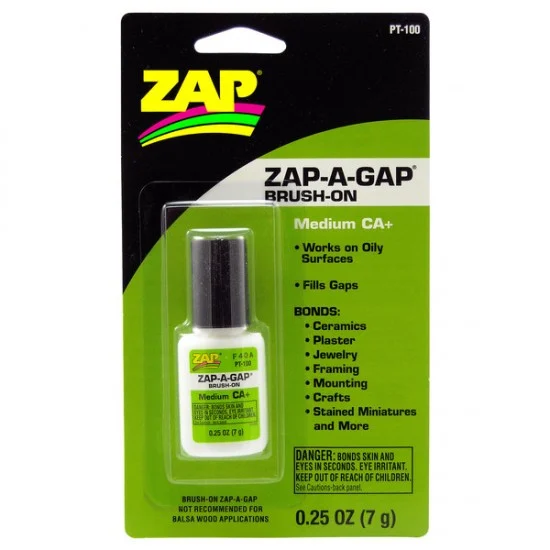 ZAP PT100 Zap-A-Gap CA+ Super Glue Medium Viscosity Brush-On (1/4 oz / 7g)