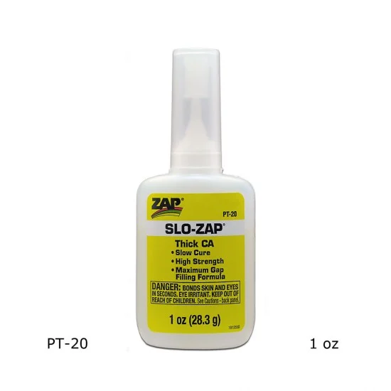 ZAP PT20 Slo-Zap CA Super Glue Thick Viscosity (1 oz / 28.3 g)