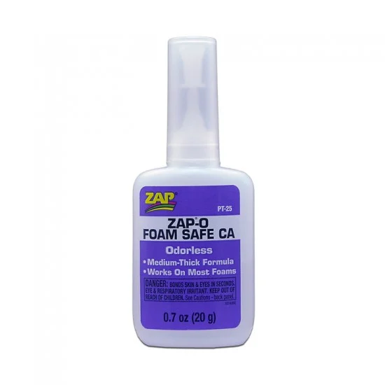 ZAP PT25 ZAP-O Foam Safe CA Super Glue Medium Viscosity (Odourless)(0.7oz / 20g)