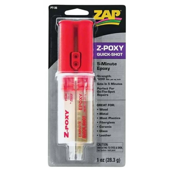 ZAP PT36 Z-Poxy 5-minute Epoxy Syringe (1oz / 28.3g)
