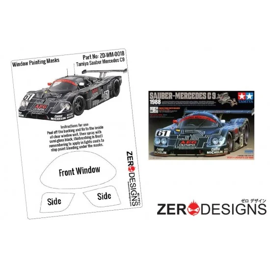 Zero Paints WM-0018 1/24 Sauber Mercedes C9 Window Pre-Cut Painting Masks for Tamiya kits