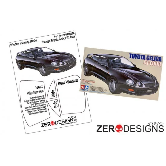 Zero Paints WM-0020 1/24 Toyota Celica GT-Four Window Pre-Cut Painting Masks for Tamiya kits