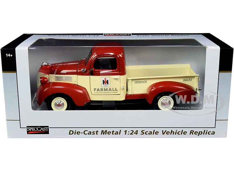 1941 Plymouth Pickup Truck "Farmall" Red and Yellow 1/24 Diecast Model Car by SpecCast - Plymouth Models