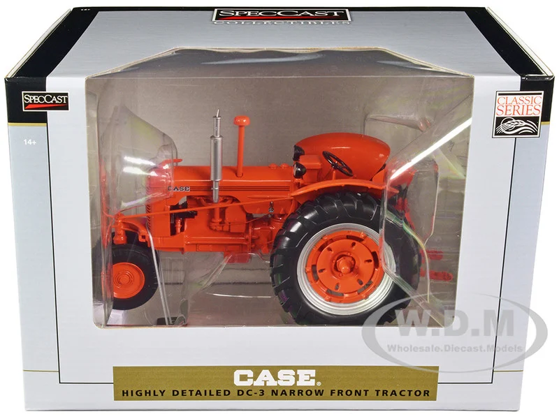 Case DC3 Narrow Front Tractor Orange "Classic Series" 1/16 Diecast Model by SpecCast - Case Tractors Models