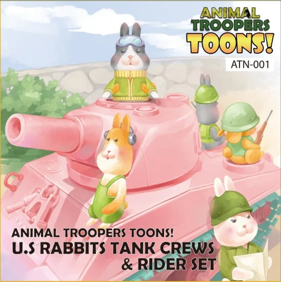 Tori Factory ATN-01 Animal Troopers TOONS! Series - WWII M4 Sherman Rabbit Crews Set (5 figures)